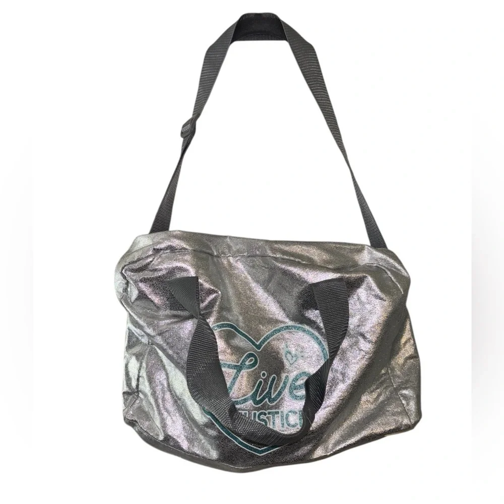 Justice Limited Edition Live Silver Duffel Bag